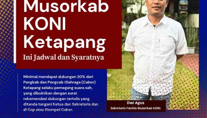 KONI Ketapang Buka Penjaringan Ketua Baru,  Ini Jadwal dan Syarat Pencalonan