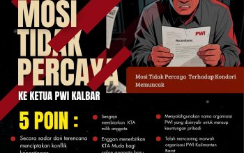 10 Anggota PWI Kalbar Layangkan Mosi Tidak Percaya, Ini Poinnya