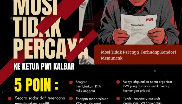 10 Anggota PWI Kalbar Layangkan Mosi Tidak Percaya, Ini Poinnya